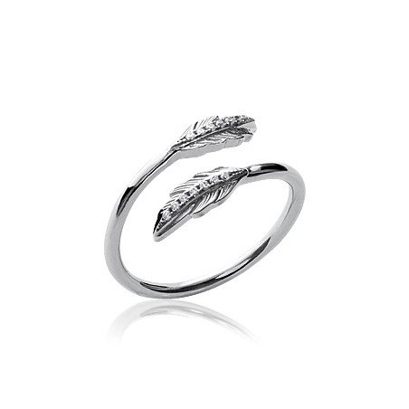 Bague Feuilles Scintillantes Argent 925 Rhodié Kara Bijoux