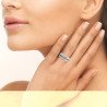 Bague Plume Argent Rhodié & Pierres Bleues - Kara Bijoux