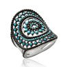 Bague Argent 925 Rhodié Ornementale Bleue - Kara Bijoux