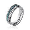 Bague Argent Rhodié Triple Rang Pierres Scintillantes