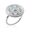 Bague Argent Rhodié Disque Solaire | Pierres Bleues