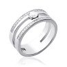 Bague Argent Rhodié Double Rang Zirconium - Kara Bijoux