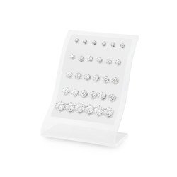 Présentoir 15 paires puces Argent 925 Rhodié Oxyde Zirconium