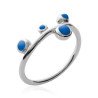 Bague Argent 925 Rhodié Ondulée - Détails Bleus | Kara Bijoux