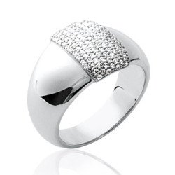 Bague Argent Rhodié Pavé Oxydes de Zirconium - Kara Bijoux