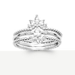 Bague Argent Rhodié Oxydes de Zirconium Papillon - Kara Bijoux