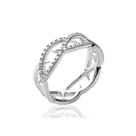 Bague Argent 925 Rhodié Oxyde de Zirconium - Kara Bijoux