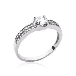 Bague Solitaire Argent Rhodié & Oxyde de Zirconium | Kara Bijoux