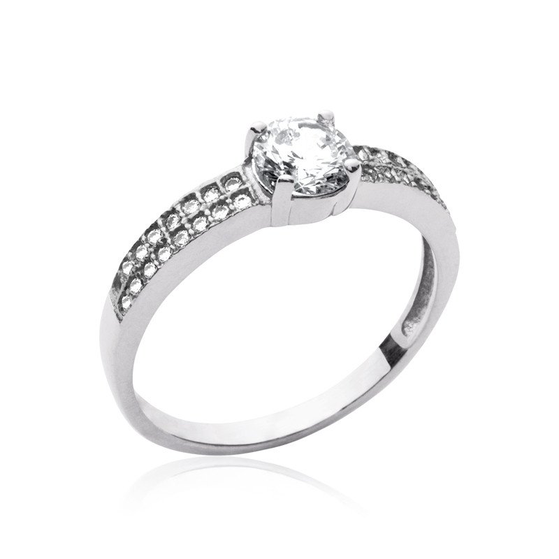 Bague Solitaire Argent Rhodié & Oxyde de Zirconium | Kara Bijoux