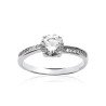 Bague Solitaire Argent Rhodié Oxyde de Zirconium | Kara Bijoux