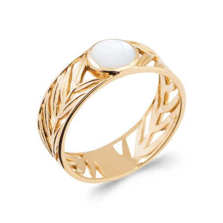 BAGUE PL-OR 750 3MIC NACRE