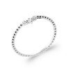 Bague Argent Rhodié Perlé | Oxydes de Zirconium | Kara Bijoux