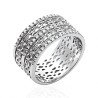 Bague Large Argent Rhodié Scintillante - Kara Bijoux