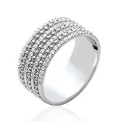 Bague Multirangs Argent Rhodié Oxydes de Zirconium - Kara Bijoux