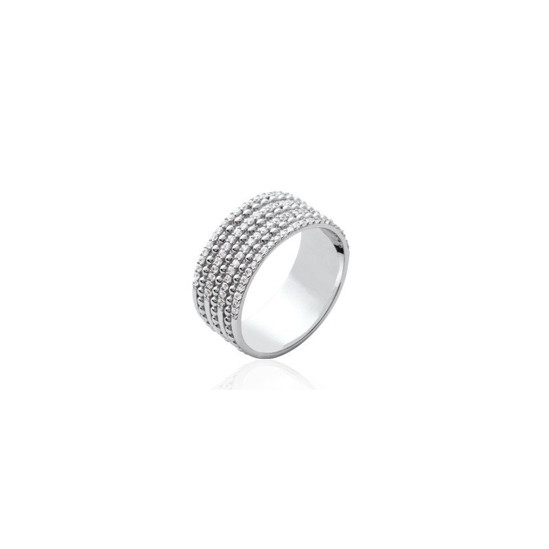 Bague Multirangs Argent Rhodié Oxydes de Zirconium - Kara Bijoux