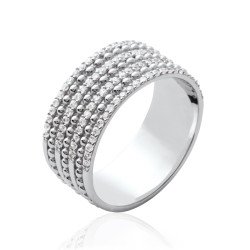 Bague Multirangs Argent Rhodié Oxydes de Zirconium - Kara Bijoux