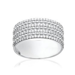 Bague Multirangs Argent Rhodié Oxydes de Zirconium - Kara Bijoux