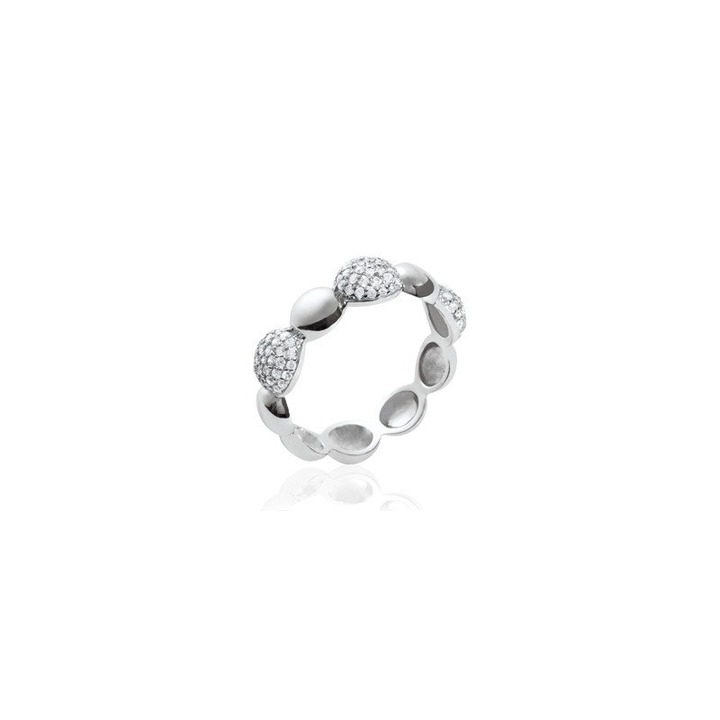 Bague Argent Rhodié Oxydes de Zirconium - Kara Bijoux
