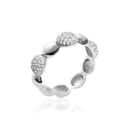 Bague Argent Rhodié Oxydes de Zirconium - Kara Bijoux