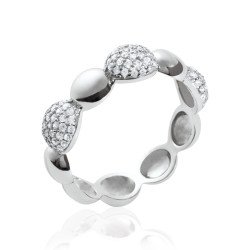 Bague Argent Rhodié Oxydes de Zirconium - Kara Bijoux