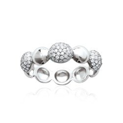 Bague Argent Rhodié Oxydes de Zirconium - Kara Bijoux