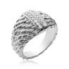 Bague Argent Rhodié Tressée & Pierres Scintillantes - Kara Bijoux