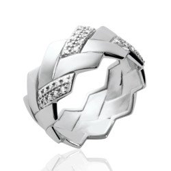 Bague Entrelacs Scintillants Argent Rhodié - Kara Bijoux