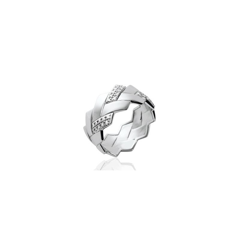 Bague Entrelacs Scintillants Argent Rhodié - Kara Bijoux