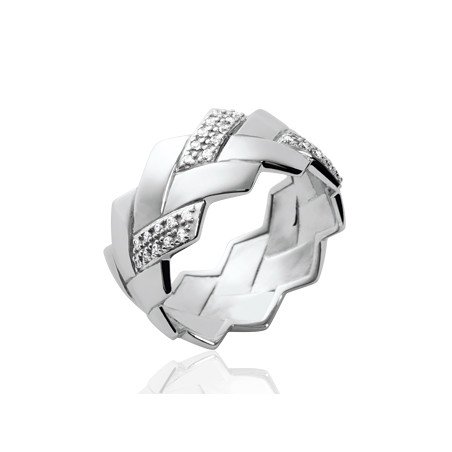 Bague Entrelacs Scintillants Argent Rhodié - Kara Bijoux