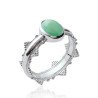 Bague Aventurine Ovale Argent Rhodié - Kara Bijoux