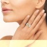 Bague Argent Rhodié Multirangs Pierre Ovale Ambrée | Kara Bijoux