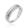 Bague Argent 925 Rhodié Double Rang Scintillant