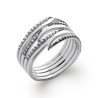 Bague Vagues Scintillantes Argent Rhodié Zircons | Kara Bijoux