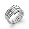 Bague Vagues Scintillantes Argent Rhodié Zircons | Kara Bijoux