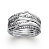 Bague Vagues Scintillantes Argent Rhodié Zircons | Kara Bijoux