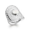 Bague Dentelle Argent Rhodié & Pierre de Lune - Kara Bijoux