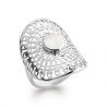Bague Dentelle Argent Rhodié & Pierre de Lune - Kara Bijoux