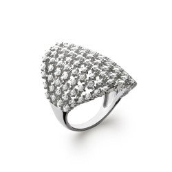 Bague Dôme Scintillant Argent Rhodié | Kara Bijoux
