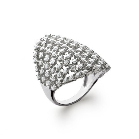 Bague Dôme Scintillant Argent Rhodié | Kara Bijoux