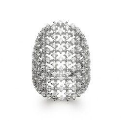 Bague Dôme Scintillant Argent Rhodié | Kara Bijoux