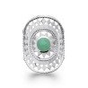 Bague Argent Rhodié Aventurine Ovale Filigrane - Kara Bijoux