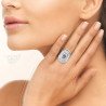 Bague Argent Rhodié Ornée de Pierre Violette | Kara Bijoux