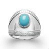 Bague Argent Rhodié Ovale Turquoise - Élégance & Éclat