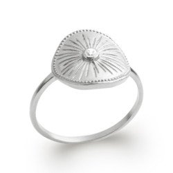Bague Solstice Argent 925 Rhodié avec Détail Scintillant