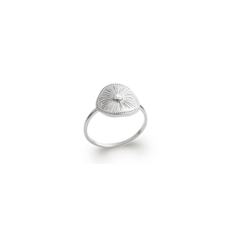 Bague Solstice Argent 925 Rhodié avec Détail Scintillant