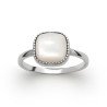 Bague Nacre Carrée Perlée Argent Rhodié | Kara Bijoux