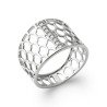 Bague Argent Rhodié Motif Mailles & Oxydes de Zirconium | Kara Bijoux