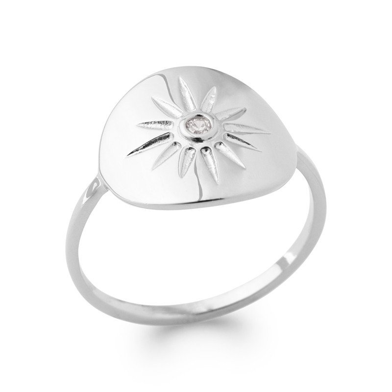 Bague Rayon de Soleil Scintillant Argent Rhodié | Kara Bijoux