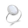 Bague Nacre Ovale Perlée Argent Rhodié | Kara Bijoux