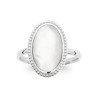 Bague Nacre Ovale Perlée Argent Rhodié | Kara Bijoux